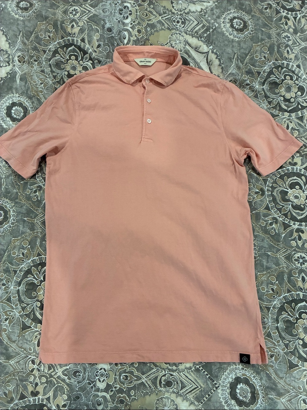 Gran Sasso Men's Peach Short-Sleeve Polo